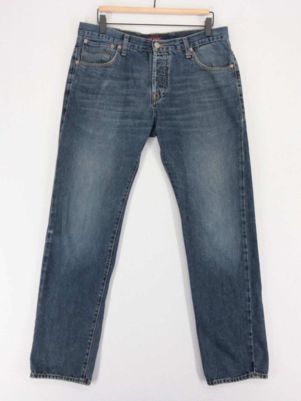 Ted Baker Jeans Mens 34R Blue Medium Wash Button Fly Straight Leg Denim